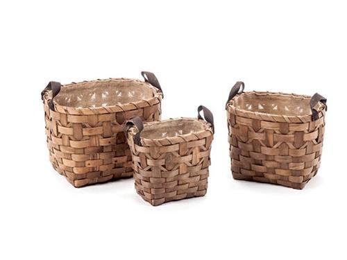 SET 3PZ CESTI TRESSER OVALI C/JUTA E MANICI CM41X33X30-35X27X27-29X2