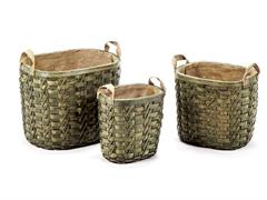 SET 3PZ CESTI CROIX OVALI C/JUTA E MANICI CM46X37X38-37X30X35-29X21X