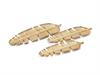 SET 3PZ VASSOI ALLUMINIO LEAVES CM80X29-68X24-58X20 ORO
