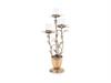 CANDELIERE FLOWER X3 D18 H69 METAL ORO E CHAMPAGNE