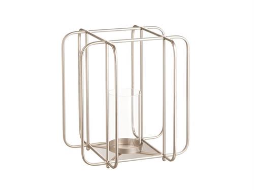 CANDELIERE ROUND SQUARE CM36X36 H43 METAL CHAMPAGNE