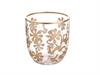 PORTA TEALIGHT VETRO FLOWERS D11 H12 TRASPARENTE