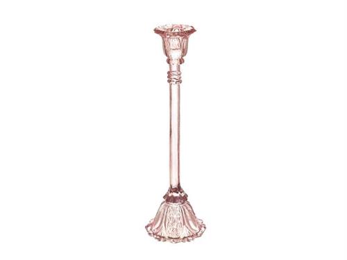 CANDELABRO VETRO JULIE D10 H37  ROSA
