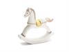 CAVALLO A DONDOLO CERAMICA CM30X29 BIANCO GLITTER/ORO