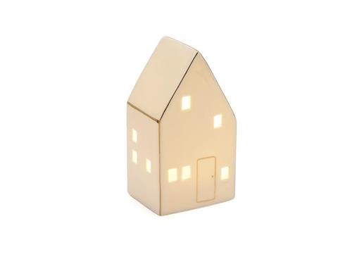 CASETTA CERAMICA C/LED E BORDO DORATO CM10X18 BIANCO