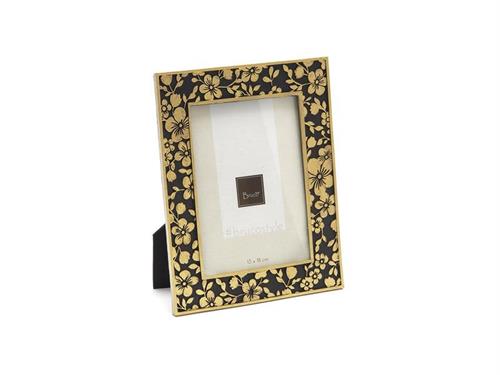 PORTAFOTO RETTANGOLARE FLEURS CM19X25 ORO/NERO