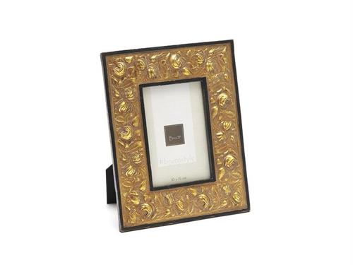 PORTAFOTO RETTANGOLARE FLOREAL CM20X25 ORO/NERO