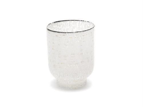 VASO VETRO BLURRY CM15X19  GHIACCIO