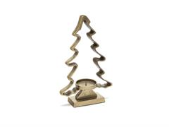 ALBERELLO ALLUMINIO PORTA TEALIGHT CM22X36  ORO