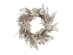 CORONA CM60 C/CIPRESSO GHIACCIATO E PERLE ORO