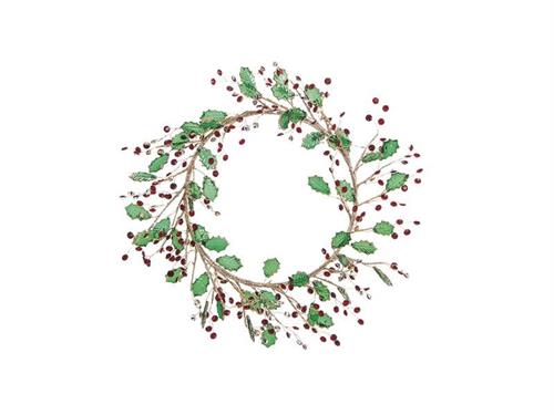 CORONA AGRIFOGLIO BIJOUX CM48 VERDE/ROSSO