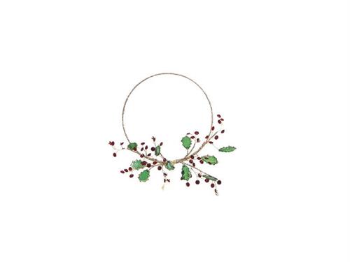 CORONCINA AGRIFOGLIO BIJOUX CM35 VERDE/ROSSO