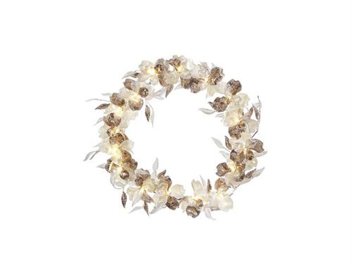 CORONA PEARL FLOWER ACRYLIC CM40 C/LUCI A BATT. CREMA/ORO