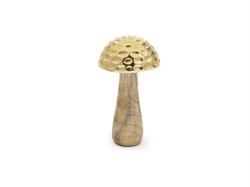 FUNGO DECORATIVO ALLUMINIO E LEGNO CM10X18 ORO/NATURAL