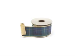 NASTRO DECORATIVO TARTAN C/BORDO ORO 4,5MT H7CM PETROLIO