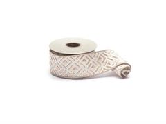 NASTRO DECORATIVO ELEGANT 4,5MT H7CM BIANCO/ORO