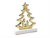 NATIVITA' ALBERO ALLUMINIO SU BASE LEGNO CM23X18 ORO/BIANCO