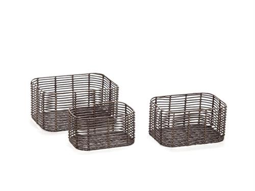 SET 3PZ CESTI ROPE CM39X29X19-33X24X17-29X19X15 CAFFE'