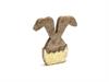CONIGLIETTO LEGNO C/UOVO CM20X21 NATURAL/GOLD