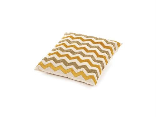 CUSCINO COTONE ZIGZAG CM45X45 (C/FILLER) SENAPE MIX