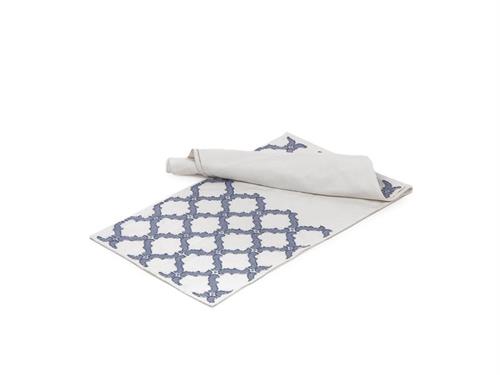 RUNNER COTONE C/MOTIVO CM35X180 CREMA/BLU