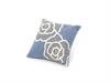 CUSCINO COTONE C/ROSE RICAMATE CM45X45 (C/FILLER) BLU/CREMA