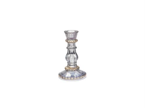 CANDELIERE VETRO VICTORIA CM9X15 CENERE/ORO