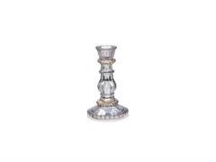 CANDELIERE VETRO VICTORIA CM9X15 CENERE/ORO