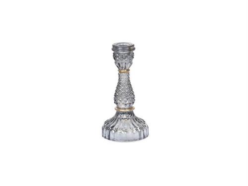 CANDELIERE VETRO VICTORIA CM9X17 CENERE/ORO