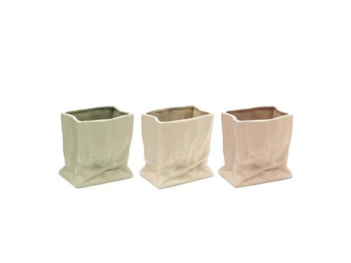 VASO CERAMICA WRINKLED CM14X10X15 ASS