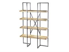 SCAFFALATURA LEGNO/METALLO C/4 RIPIANI CM110X35X180 NATURAL