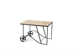 CARRETTO LEGNO/METALLO C/2 RUOTE CM110X70X70 NATURAL