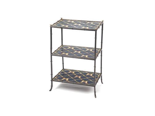 CONSOLLE RETT 3 RIPIANI DIP A MANO BUTTERFLY CM60X40X80 LEGNO/METAL