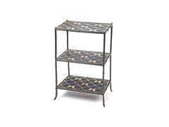 CONSOLLE RETT 3 RIPIANI DIP A MANO BUTTERFLY CM60X40X80 LEGNO/METAL