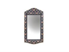 SPECCHIO DA PARETE DIPINTO A MANO BUTTERLFY CM102X55 BLU/ORO METAL