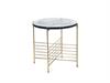 TAVOLINO METAL C/VETRO  CM52X50 ORO/TRASPARENTE