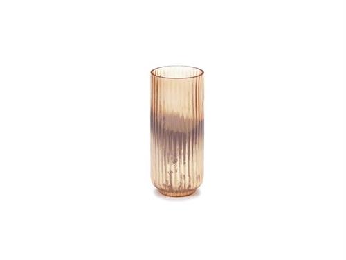 VASO VETRO AMBER CM13X31 BRONZATO