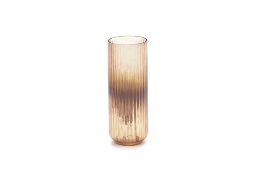 VASO VETRO AMBER CM13X36 BRONZATO