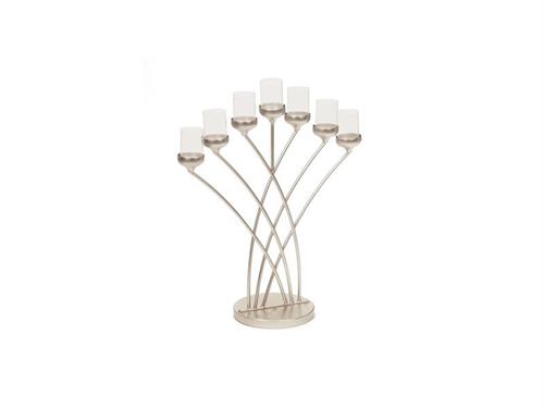 CANDELABRO METAL ELEGANT 7 FUOCHI CM65X68  CHAMPAGNE