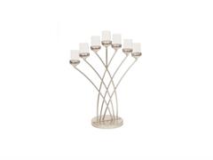 CANDELABRO METAL ELEGANT 7 FUOCHI CM65X68  CHAMPAGNE