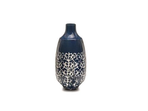 VASO CERAMICA STRAW CM23X46 BLU/BIANCO