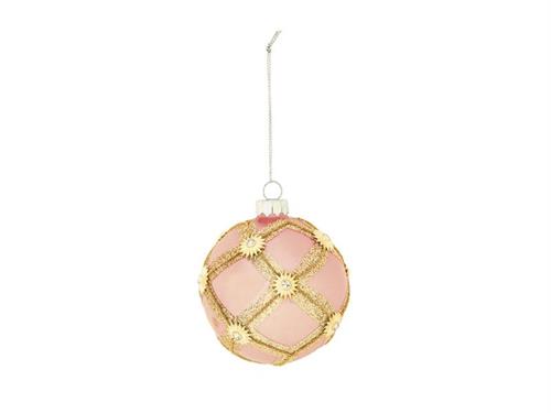 DECORAZIONE SFERA VETRO ROMBUS D10 ROSA