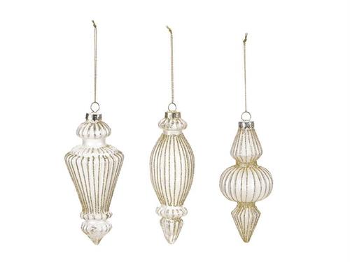 DECORAZIONE VETRO FOGGY C/GLITTER CM14 ORO