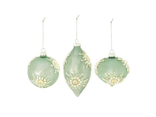 DECORAZIONE VETRO FLOWER CM8-13 VERDE ACQUA