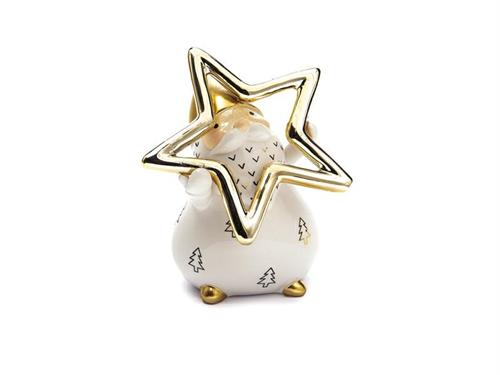 BABBO C/STELLA CERAMICA CM14X18 BIANCO/ORO