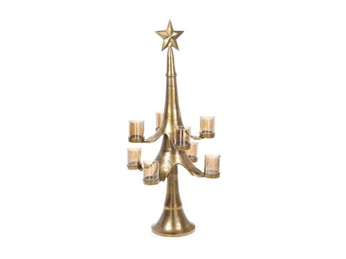 ABETE ALLUMINIO C/PARAFIAMMA VETRO CM73X73X147 ANTIQUE GOLD