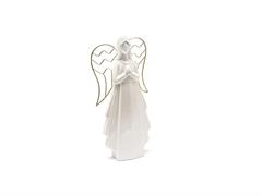 ANGELO PORCELLANA C/ALI METAL ORO CM12X26 BIANCO