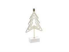 ALBERELLO METAL PORTA TEALIGHT C/BASE PORCELLANA CM23X44  ORO/BIANCO