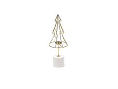 ALBERELLO METAL PORTA TEALIGHT C/BASE PORCELLANA CM15X40 ORO/BIANCO