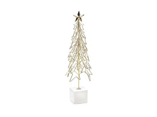 ABETE METAL 3D C/BASE PORCELLANA CM17X55 ORO/BIANCO